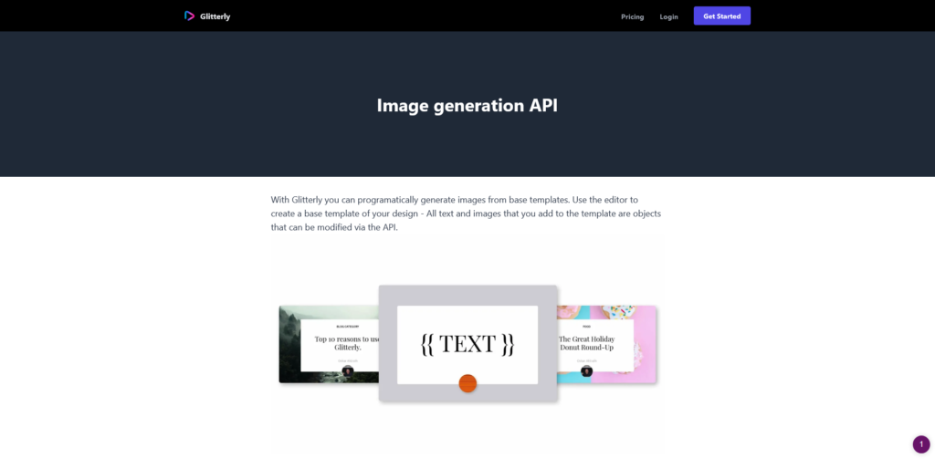 Glitterly Image generation API